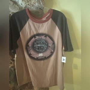 Disney Parks Haunted Mansion Stretching Room Short Sleeve Tee Tan Graphic NWT L